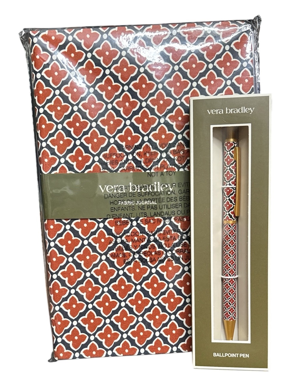 Vera Bradley Journal and Matching Pen - Moorish Pattern.